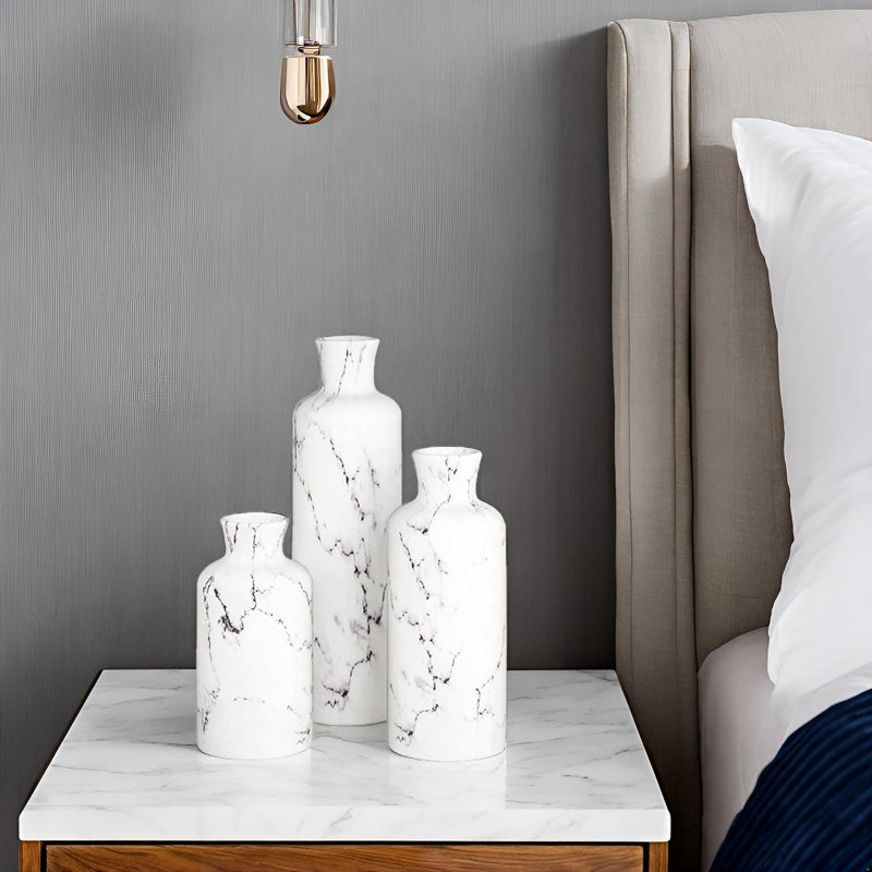 Vase de table en marbre, Blanc
