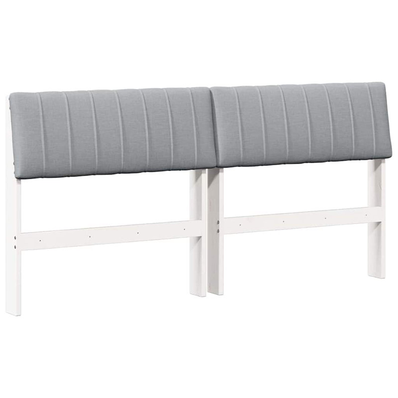 Solid Wood Headboard, UK King - DE 150 x 200 cm, Light Grey, White
