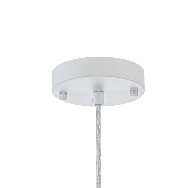 1-Light White Silk Wheel Drum Pendant