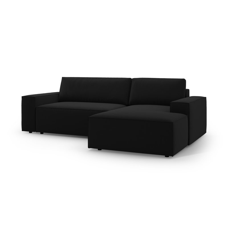 Alisbha 2 Seater Velvet Sofa Bed, Black