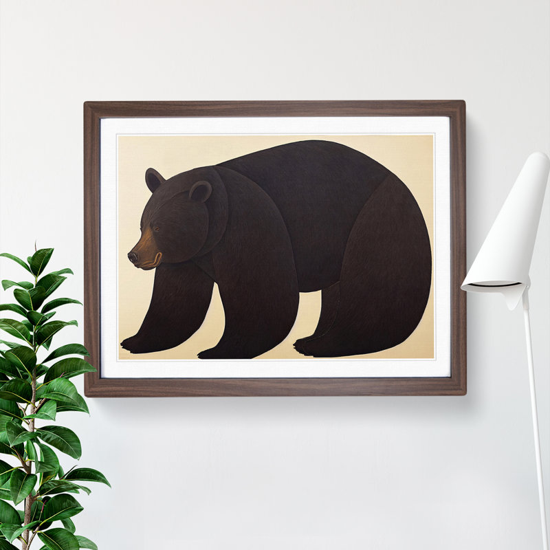 Iconic Bear - Single Picture Frame Print, 46cm H x 64cm W x 2cm D, Walnut