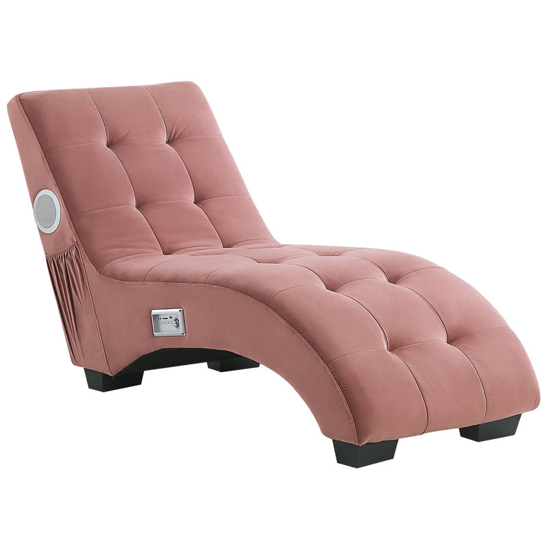 Nelms Velvet Chaise Lounge, Pink