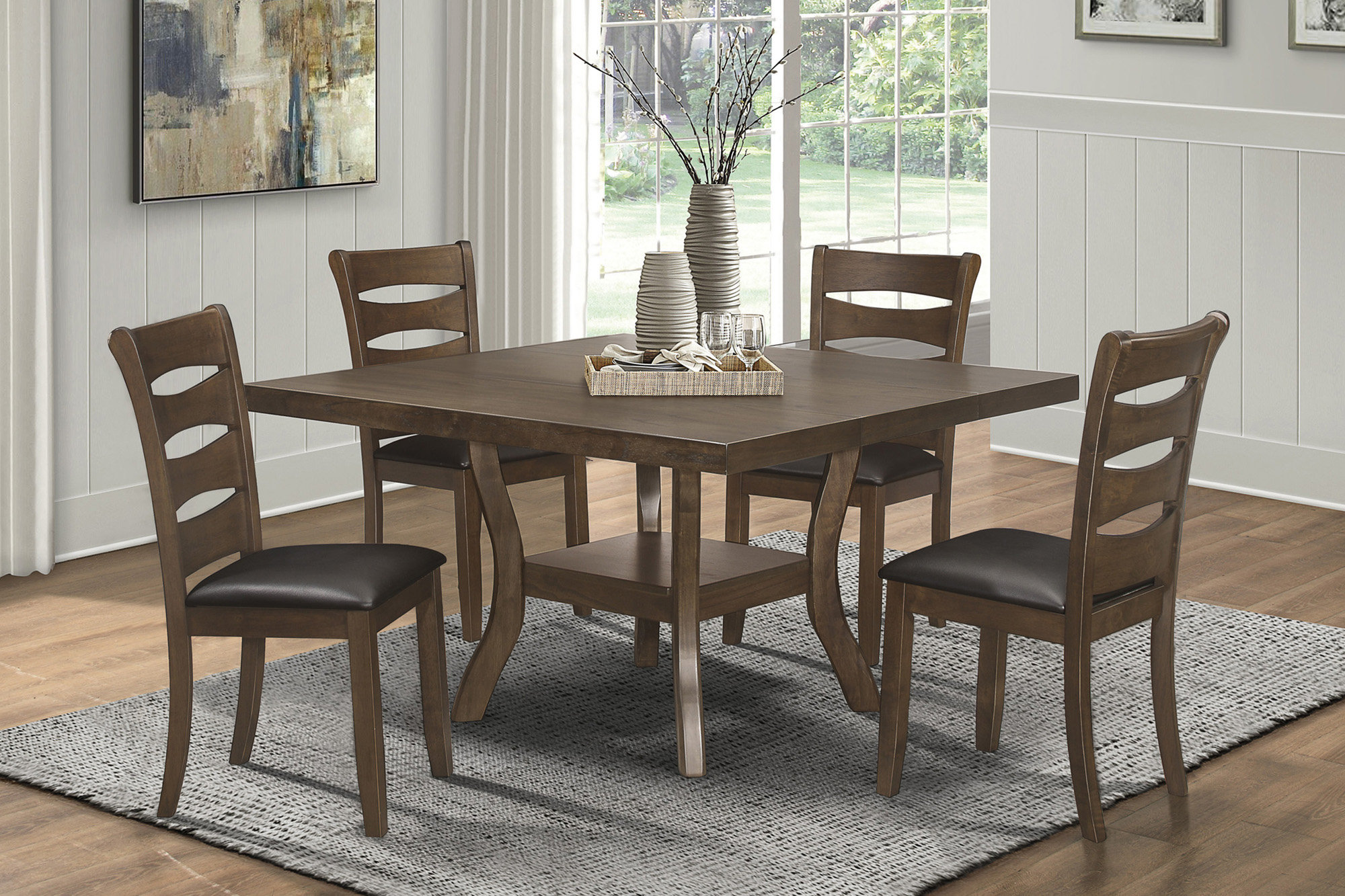 Red Barrel Studio® Dining Set Table W Self-Storing Leaf And Side Chairs ...