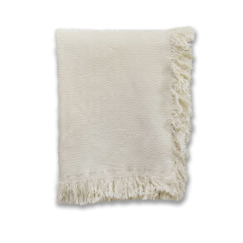 Jeté tissé 46 x 67, Chevron crème
