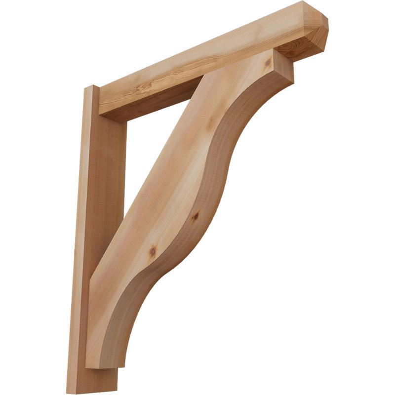 Persienne en bois rustique Funston Craftsman, P 30 po x H 34 po, Cèdre rouge de l'Ouest l 5 1/2 po (lisse)