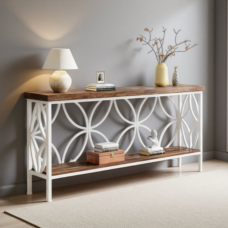 Stylish Coffee Table,Nordic Style Sofa Table,2-Tier Console Table