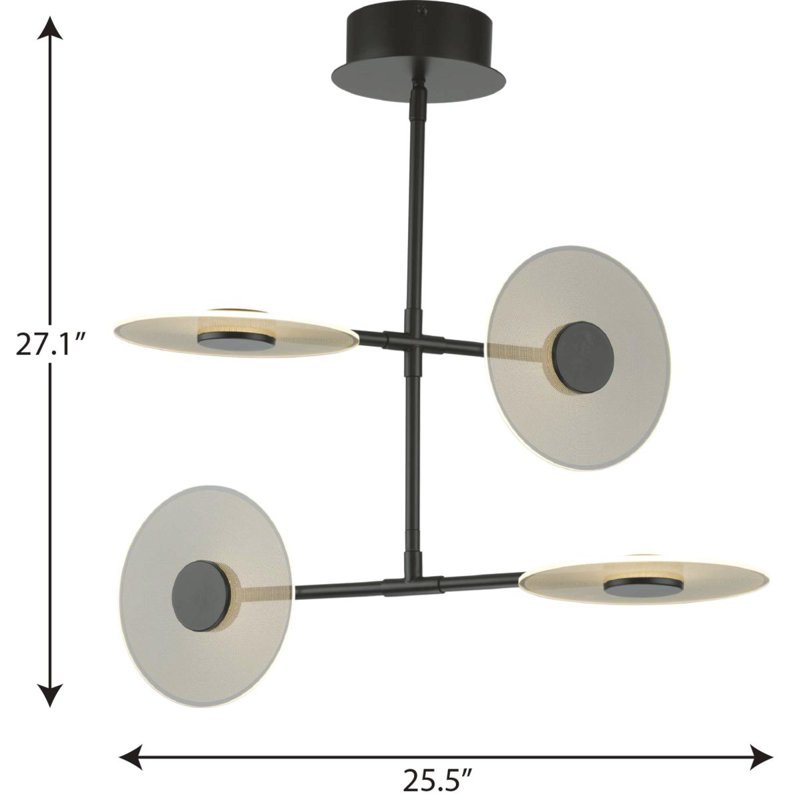 Luminaire suspendu unique à 3 lumières Mcduff, Noir mat