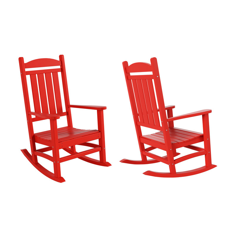 Chaise berçante d'extérieur en plastique Laguna, Rouge