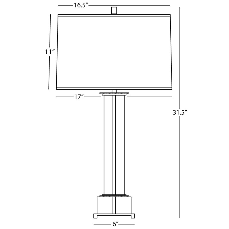 Finnie Table Lamp, Polished Nickel