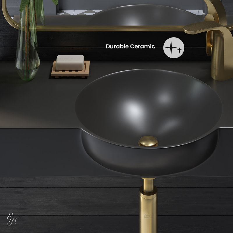 Chateau 30" Right Side Faucet Wall-Mount Bathroom Sink in Matte Black, Matte Black, Right