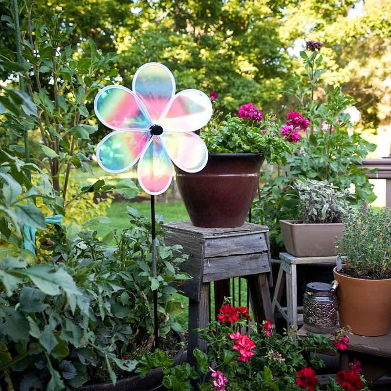 Rouleau de fleurs rayé irisé 13,5 pouces