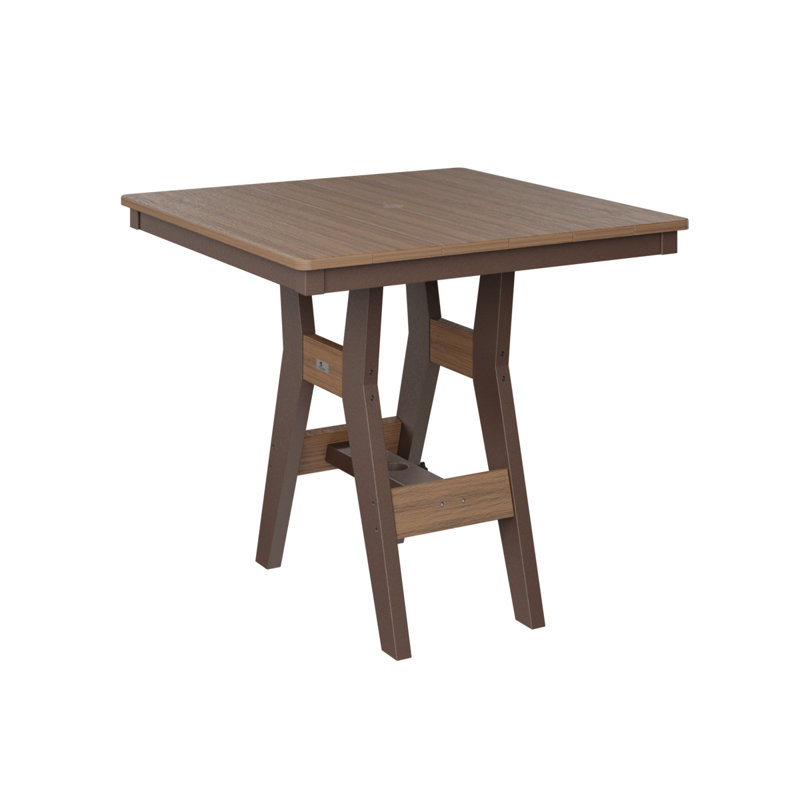 Harbor Outdoor Square Dining Table, 30.37" H x 33" W x 33" D, Chocolate Brown, Antique Mahogany