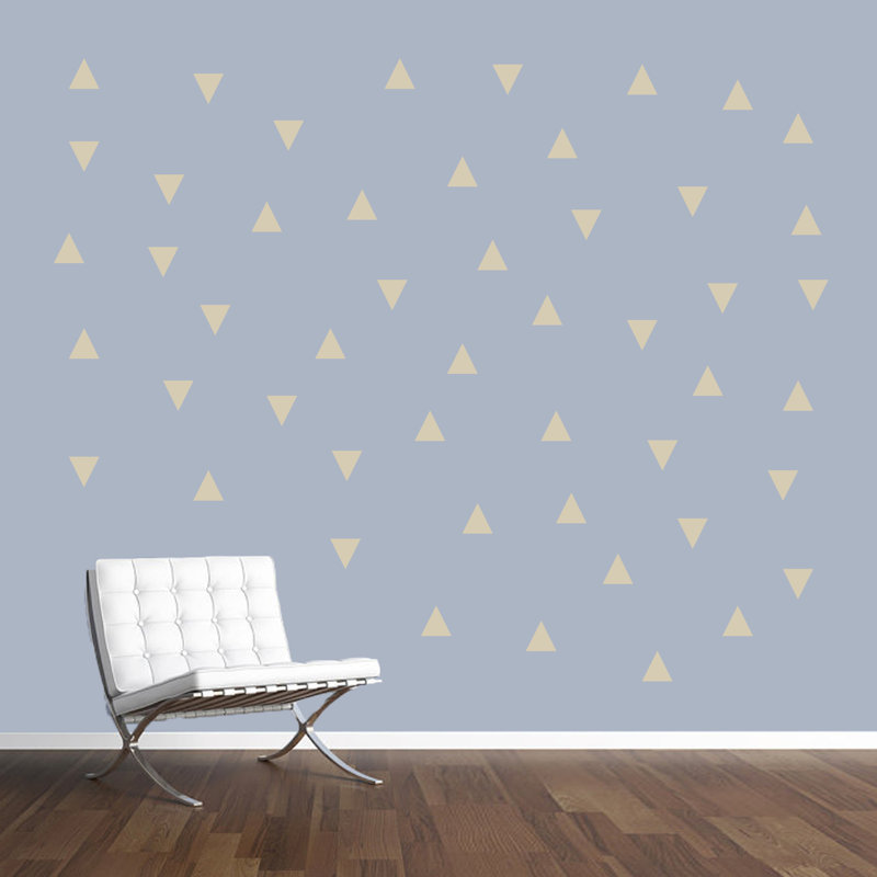 Décalcomanie murale triangles Amersham, Beige clair