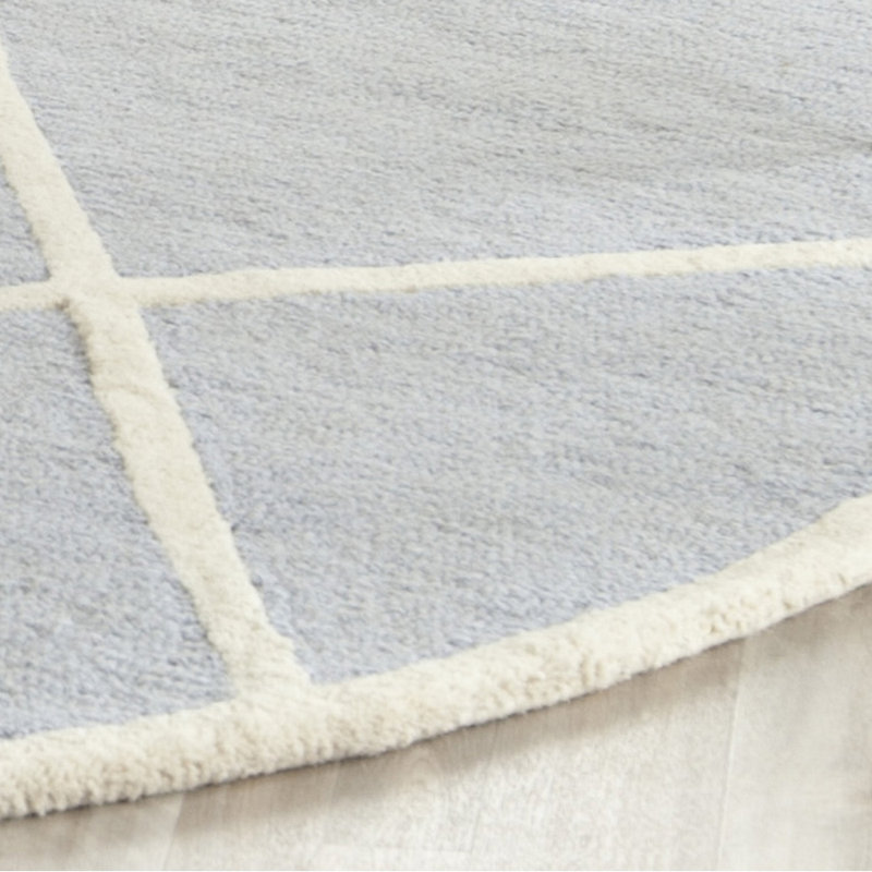Sanyla Hand Tufted Wool Geometric Rug, Round 6'
