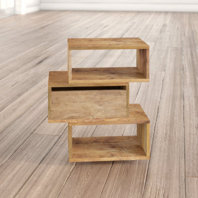 Grand Isle Solid Wood Floor Shelf End Table