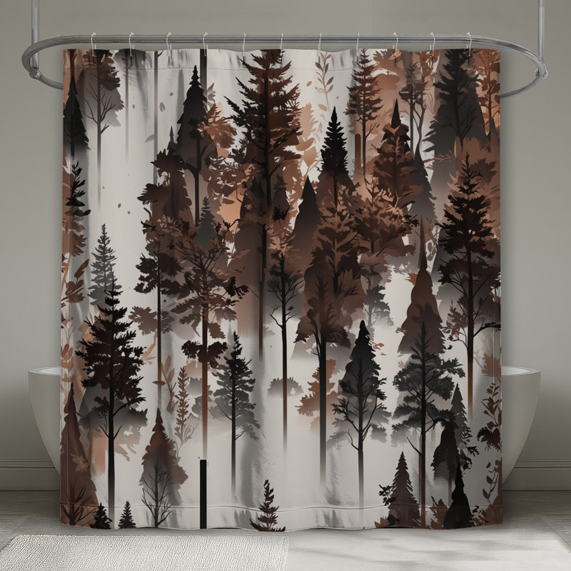 Rideaux de douche Foggy Forest Silhouette, 70 po L x 84 po H