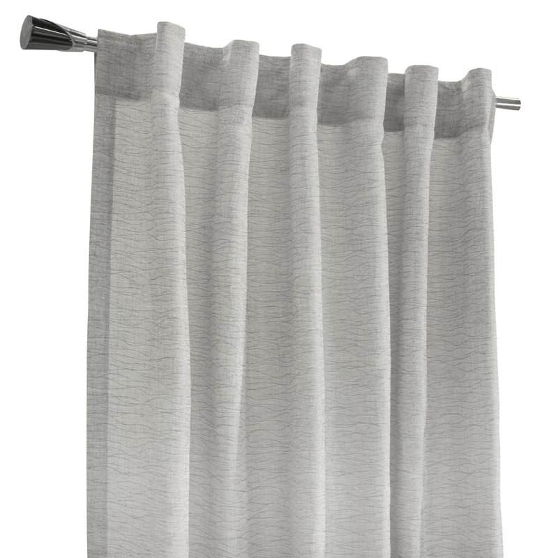 Paire de rideaux semi-transparents Mliss, L 52 po x L 84 po, Argent