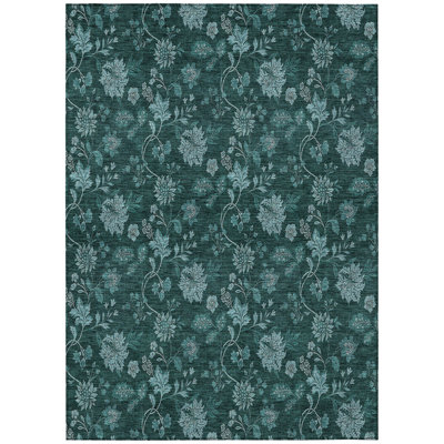 Tapis bleu sarcelle et turquoise 3 'X 5'