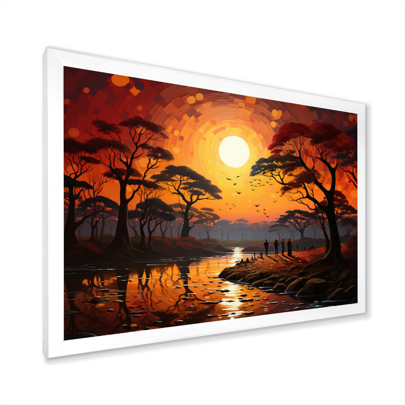 African Savannah Serenade V sur toile, H 30 po x l 40 po x P 1,5 po, Cadre simple blanc