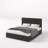 Hydraulic Lift Up Storage Velvet Upholstered Platform Bed-115143019-115143020