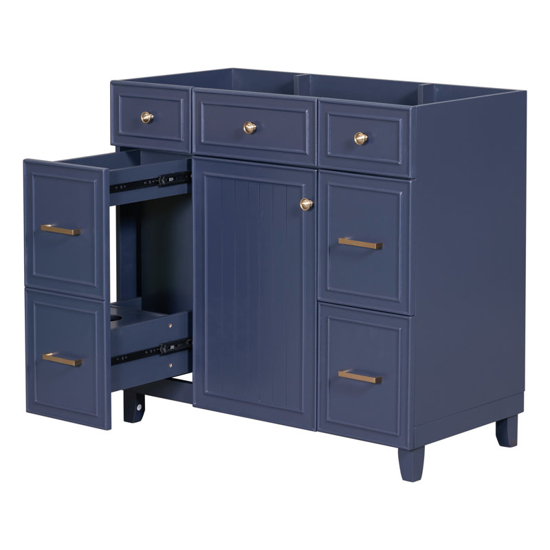 [Cabinet Only] 36" Bathroom Vanity(Sink not included), Navy Blue
