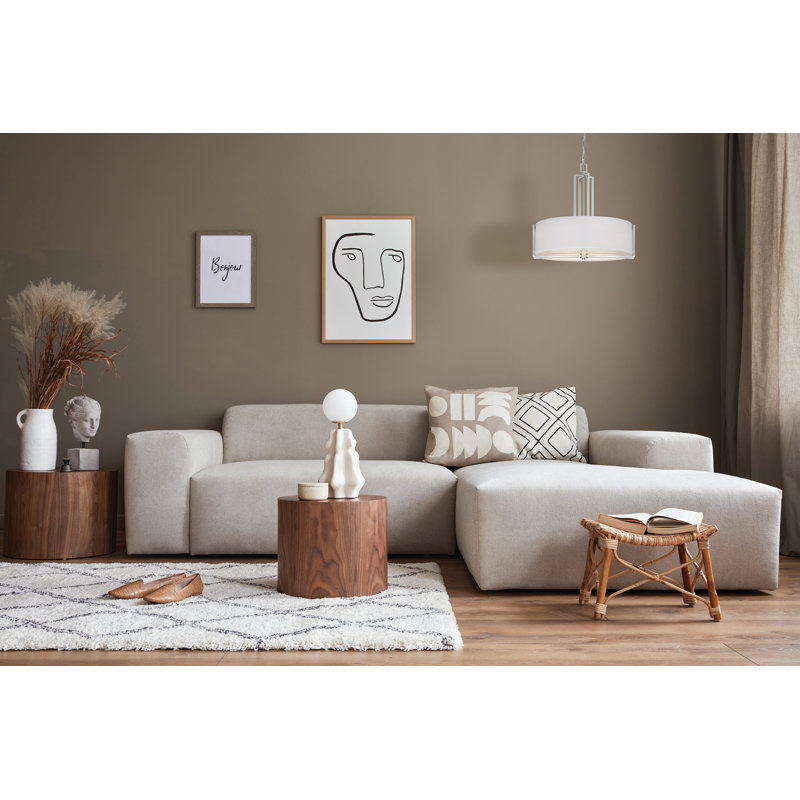 Addyson 4 - Light Shaded Pendant, Brushed Nickel/Slate Gray Fabric