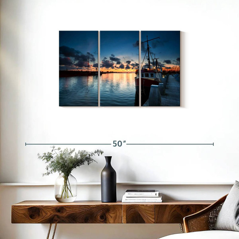 Mehar Dutch Fishing Boats, 20" H x 33" W