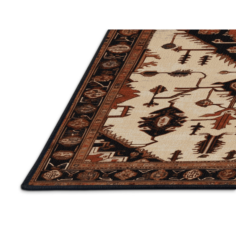 Tapis brun lavable à la machine, Rectangulaire 8 pi x 12 pi