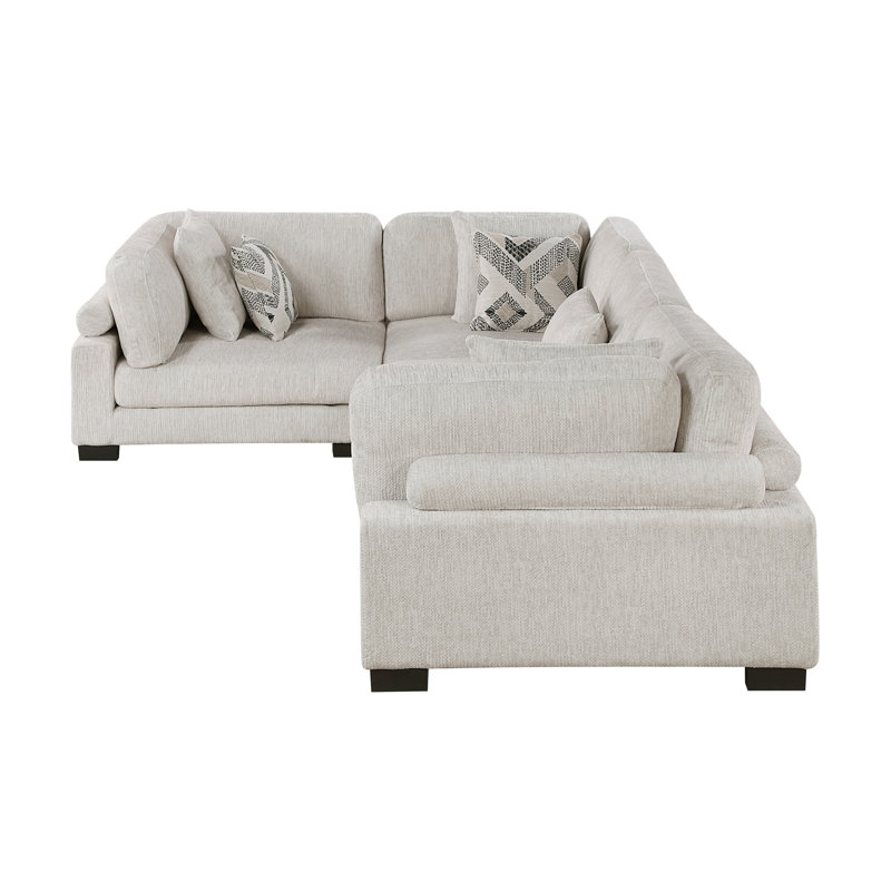 Conners 4-piece L-shape Modular Sectional, Beige Microfiber/Microsuede