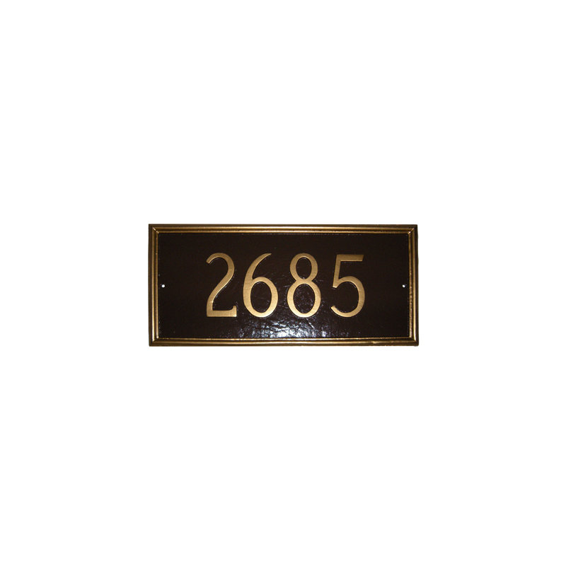Plaque d’adresse murale sur 1 ligne melilla, Noir / blanc