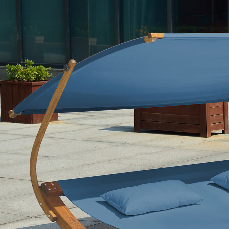 Bre 200cm Long Reclining Double Chaise with Cushions, Blue