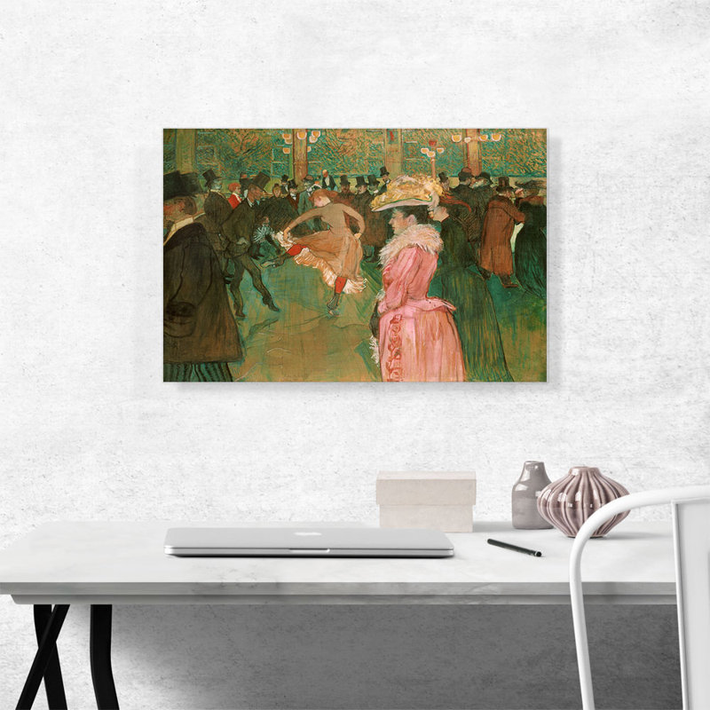 «At the Moulin Rouge The Dance 1891» par Henri de Toulouse-Lautrec - reproduction d'art sur toile tendue