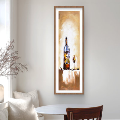 White Wine - Contemporary Framed Matted Print for Home Decor