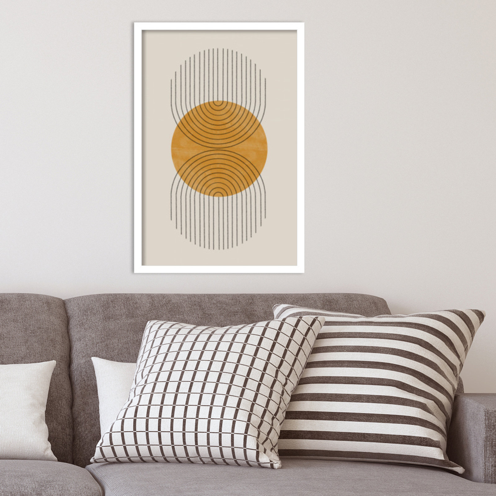 Perfect Point Yellow by The MIUUS STUDIO, White Framed, 25" H x 17" W x 1" D