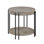 Table de bout ronde contemporaine avec tablette de rangement 1pc, brun noir, brun clair et beige