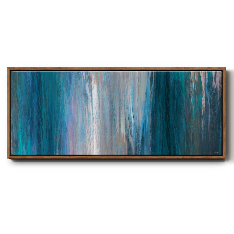 Falling Blue- Framed Canvas, 20" H x 50" W