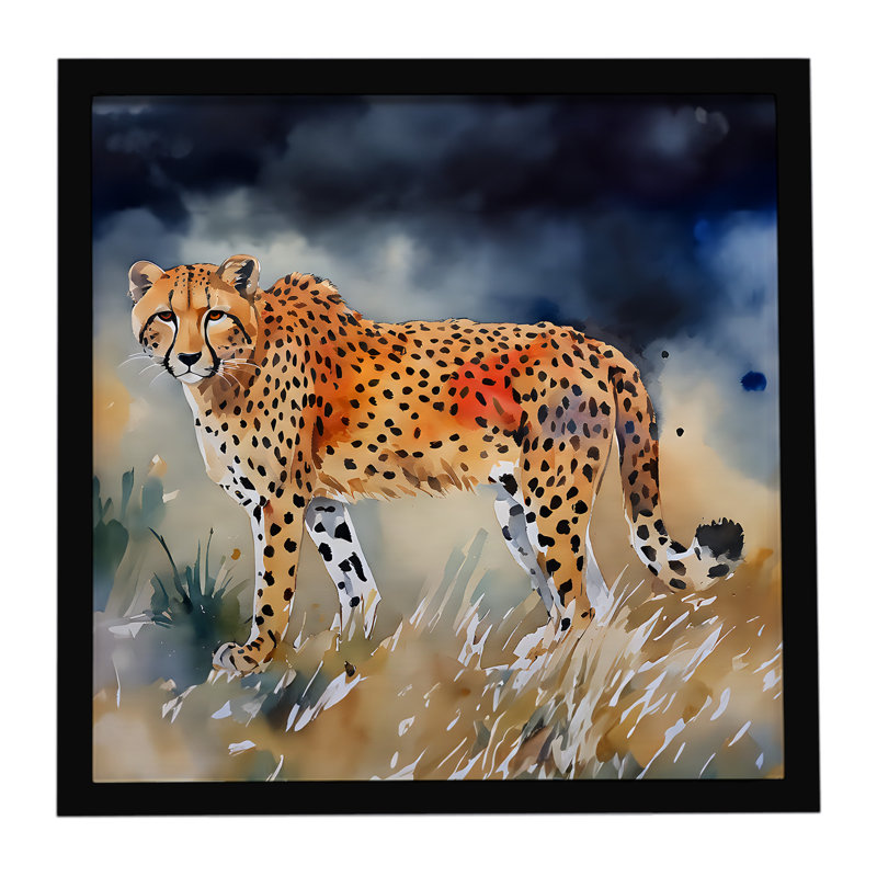 Guépard, impression sur métal encadrée