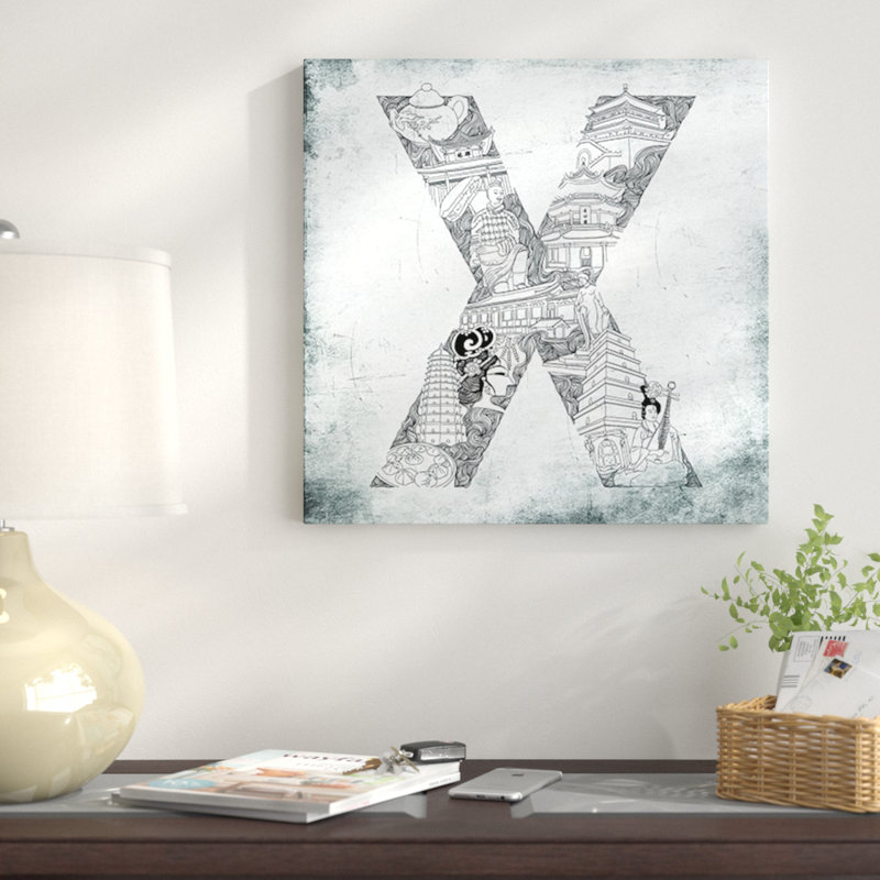 Lettre «Xian», H 18 po x l 18 po x P 1,5 po, Toile tendue, Non mat