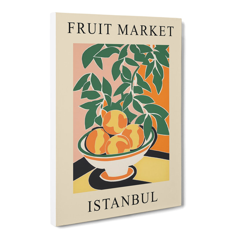 Peach Istanbul Fruit Market - Wrapped Canvas Print, 50cm H x 35cm W x 3cm D