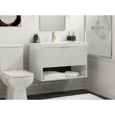 Modo 48" W Wall Mounted Single Bathroom Vanity