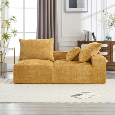 2 tissus en chenille au design élégant et confortable pour deux personnes - tissu délicat, espace intime, assis