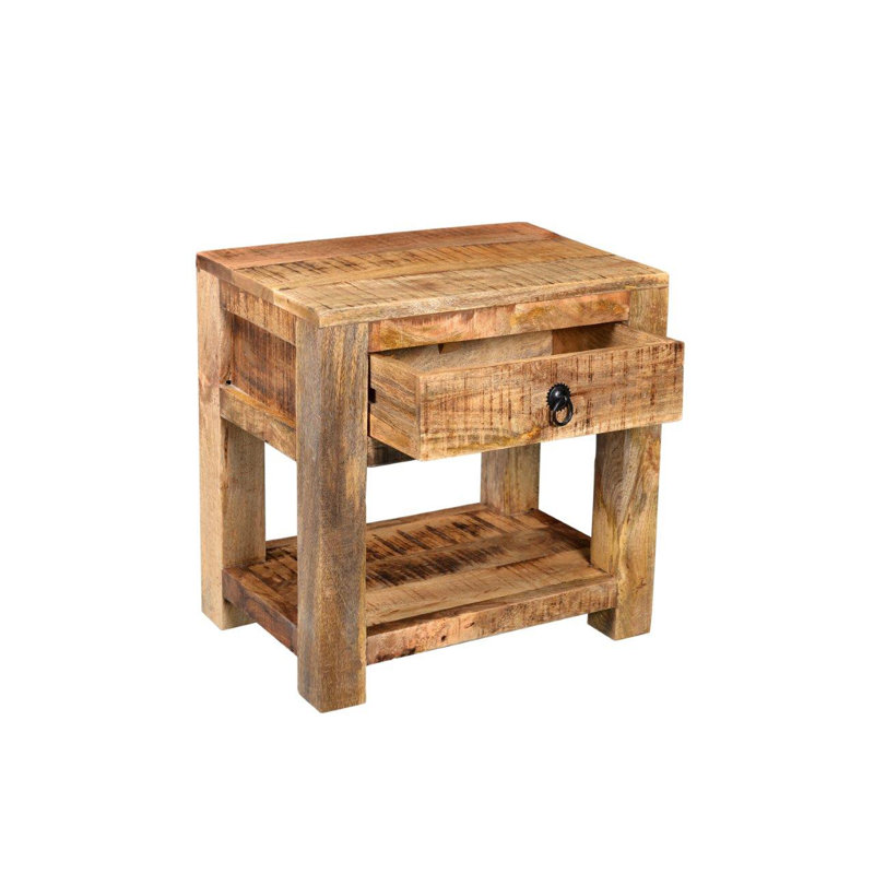 Table de bout en bois de mangue Thuringowa, 20" H x 20" W x 16" D, Light Brown