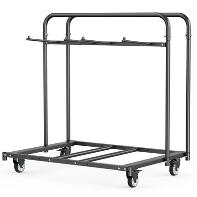 Folding Chair Rack, 400 LBS Capacity, Heavy-duty Chair Cart for 5 Tables+14 Chairs, Chair Storage Dolly Chair Holder w/ Swivel Casters and Locking Wheels,for Party Event,Hotel, Matte Black