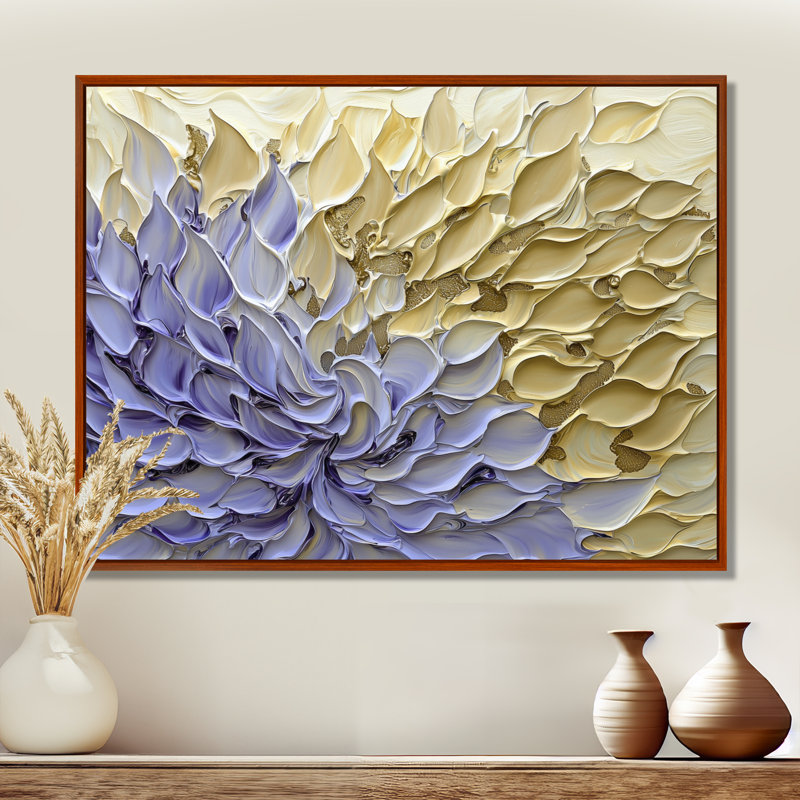 Impression sur toile «Purple Pathway Of Flower Petals I - Abstract Botanicals», H 12 po x l 20 po, Brun