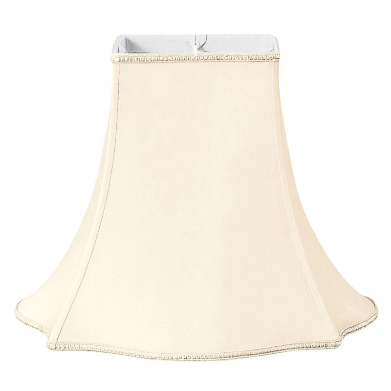 Abat-jour cloche en soie / shantung (araignée), Coquille d'œuf / blanc cassé, H 11,5 po x l 14 po x P 14 po