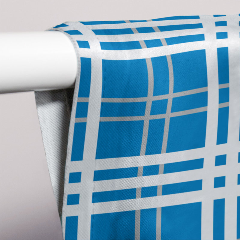 Room Darkening Curtain Single Panel, Blue/White/Gray