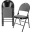  Ensemble de chaises pliantes en métal 4 pièces avec sièges rembourrés en bleu foncé et gris - portatif, empilable, antidérapant