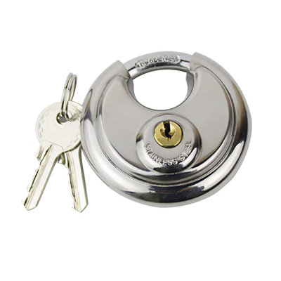 Stainless Steel Garage Door Keyed Padlock Discus Locker Lock With 2 Keys