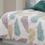 Ensemble de housse de couette réversible 4 pièces en coton ivoire / vert / bleu Floodwood-631778913
