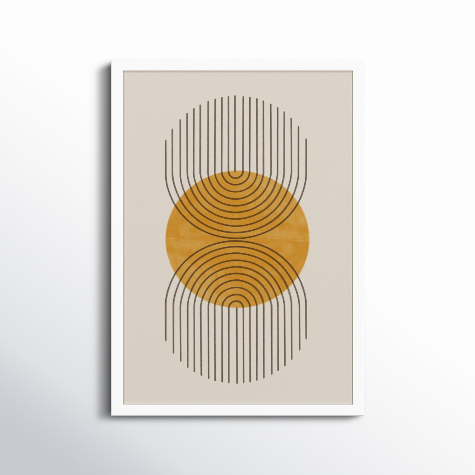 Perfect Point Yellow by The MIUUS STUDIO, White Framed, 21" H x 15" W x 1" D